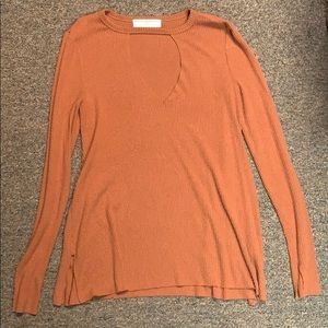 long sleeve eyelet top